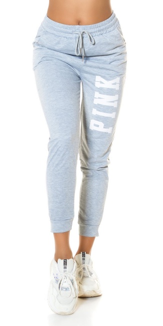 Sporty Jogger with Print Gray